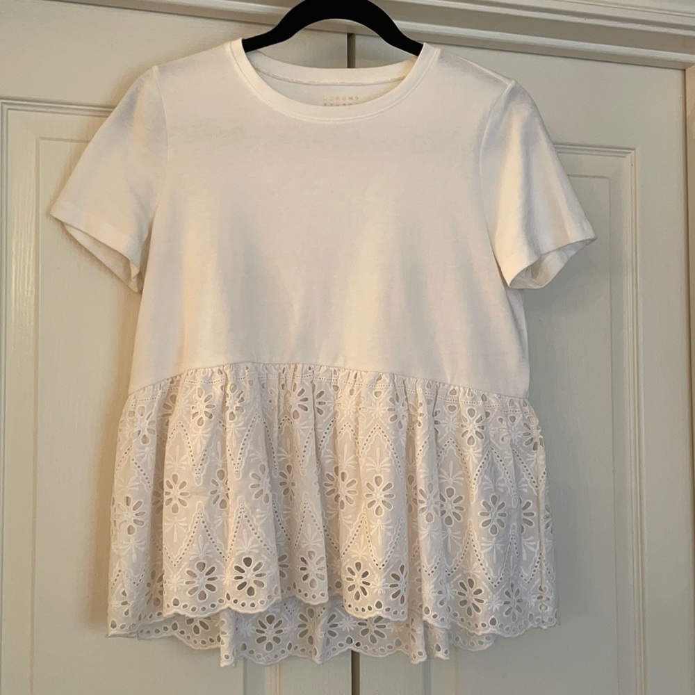 Kate Spade White Peplum Top - XS